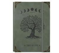 TIEFOSSI A5 Carpeta de 6 Anillas para Mujer y Hombre, Diario de Cuero PU con Tapa Dura, Diarios Vintage Árbol, Cuaderno Rectificado para la Escuela, Agenda, Viajes, Trabajo, Organizador