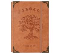 TIEFOSSI A5 Carpeta de 6 Anillas para Mujer y Hombre, Diario de Cuero PU con Tapa Dura, Diarios Vintage Árbol, Cuaderno Rectificado para la Escuela, Agenda, Viajes, Trabajo, Organizador