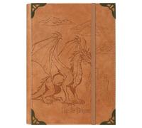 TIEFOSSI A5 Carpeta de 6 Anillas para Mujeres y Hombres, Diario de Cuero PU con Tapa Dura, Diario Vintage Dragón para Niños, Cuadernos Rectificados para la Escuela, Agenda, Viajes, Organizador