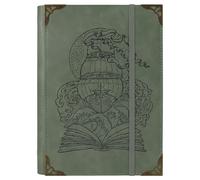 TIEFOSSI A5 Carpeta de 6 Anillas para Mujeres y Hombres, Diario de Cuero PU con Tapa Dura, Diario Vintage de Ship, Cuaderno Rectificado para la Escuela, Agenda, Viajes, Trabajo, Organizador