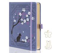 TIEFOSSI A5 Cuaderno Rayado, Diario Bonito con Gatos para Mujeres y Niñas, Cuaderno con Rayas Universitarias y Bonito Diseño Sakura, Journal Estético para Escribir, Dibujar y Llevar un Diario