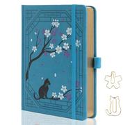 TIEFOSSI Cuaderno A5 con Puntos, Diario Bonito con Gato para Mujeres y Niñas, Cuaderno de Puntos con Bonito Diseño de Sakura, Journal Estético para Escribir, Dibujar y Llevar un Diario