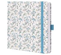 TIEFOSSI cuaderno de puntos, cuaderno de puntos para mujeres y hombres, diario de tela con flores, papel grueso 160 GSM, 160 páginas numeradas, diario cuadrado 20.4 x 20.4 CM