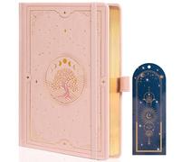 TIEFOSSI Cuaderno Tree of Life, Cuaderno A5 de Puntos para Mujeres y Hombres, Estética de Puntos, 190 Páginas Numeradas, Tapa Dura de Cuero Vegano con Marcador, Papel Grueso de 160 GSM
