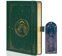 TIEFOSSI Cuaderno Tree of Life, Cuaderno A5 de Puntos para Mujeres y Hombres, Estética de Puntos, 190 Páginas Numeradas, Tapa Dura de Cuero Vegano con Marcador, Papel Grueso de 160 GSM