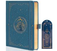 TIEFOSSI Cuaderno Tree of Life, Cuaderno A5 de Puntos para Mujeres y Hombres, Estética de Puntos, 190 Páginas Numeradas, Tapa Dura de Cuero Vegano con Marcador, Papel Grueso de 160 GSM