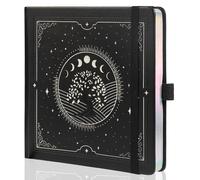 TIEFOSSI Cuaderno Tree of Life, Cuaderno Cuadrado Punteado para Mujeres y Hombres, Estética Punteada, 160 Páginas Numeradas, Tapa Dura, Cuero Vegano, Marcador, Papel Grueso de 160 GSM