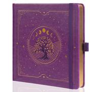 TIEFOSSI Cuaderno Tree of Life, Cuaderno Cuadrado Punteado para Mujeres y Hombres, Estética Punteada, 160 Páginas Numeradas, Tapa Dura, Cuero Vegano, Marcador, Papel Grueso de 160 GSM