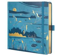 TIEFOSSI Diario de puntos, cuaderno de rejilla de puntos para mujeres y hombres, diario de tapa dura de cuero de PU, papel grueso 160 GSM, diario cuadrado 8 x 8