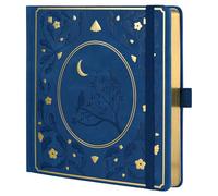 TIEFOSSI Diario de puntos, cuaderno de rejilla de puntos para mujeres y hombres, diario de tapa dura de cuero de PU, papel grueso 160 GSM, diario cuadrado 8 x 8