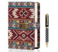 TIEFOSSI Diario de Tela con Candado, Diario Rayado con Candado para Mujeres y Hombres, Journal Estético con Bolígrafo, Cuaderno de Tapa Dura para Escribir, Papel de 100 g/m², 224 Páginas Numeradas