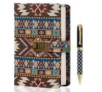 TIEFOSSI Diario de Tela con Candado, Diario Rayado con Candado para Mujeres y Hombres, Journal Estético con Bolígrafo, Cuaderno de Tapa Dura para Escribir, Papel de 100 g/m², 224 Páginas Numeradas