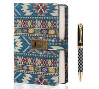 TIEFOSSI Diario de Tela con Candado, Diario Rayado con Candado para Mujeres y Hombres, Journal Estético con Bolígrafo, Cuaderno de Tapa Dura para Escribir, Papel de 100 g/m², 224 Páginas Numeradas