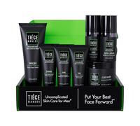 Tiege Hanley Set de cuidado de la piel para hombre, rutina de revitalización (nivel de sistema 4) - Lavado facial, exfoliante, hidratante, crema de ojos, suero y máscara de arcilla para piel cansada y