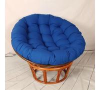 Tielag Cojín para silla Papasán, redondo, grueso, cojín para silla colgante, para silla de jardín, sillón giratorio, sillón de mimbre, silla de balcón, azul, 120 x 120 cm