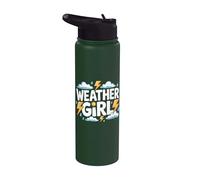 Tiempo Chica Lindo Meteorólogo Cazador de Tormentas Stainless Steel Insulated Water Bottle
