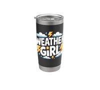 Tiempo Chica Lindo Meteorólogo Cazador de Tormentas Vaso térmico de acero inoxidable de doble pared
