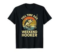 Tiempo Completo Papá Weekend Hooker | Divertido Día del Padre Pesca Camiseta