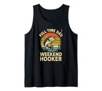 Tiempo Completo Papá Weekend Hooker | Divertido Día del Padre Pesca Camiseta sin Mangas