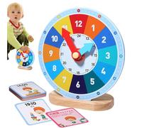 Tiempo De Educación Educational - Práctica De Madera Ayuda para La Enseñanza del, Kit De Aprendizaje De Mini Portátil, Time Time Stem Preescolar, Gran Exhibición De Madera | Juguete De Rel