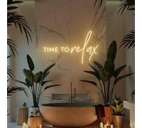 Tiempo de relajación: luces LED de neón de luz blanca cálida para bodas, eventos, decoración de pared, fiestas, salones, bares, logotipos de empresas, salones de belleza, salones de masajes y