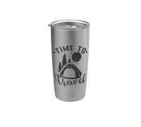 Tiempo para viajar Camping Vacaciones Libertad Vaso térmico de acero inoxidable de doble pared