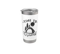 Tiempo para viajar Camping Vacaciones Libertad Vaso térmico de acero inoxidable de doble pared
