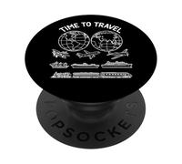 Tiempo para Viajar El Mundo Vintage Art 2 Shapes Mania PopSockets PopGrip Adhesivo
