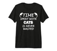 Tiempo Pasado con un Gato, Amante de los Gatos, papá Gato, mamá Gato Camiseta Premium