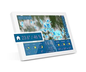 tiempo & radar home 3: Nueva estación meteorológica Wifi inalámbrica con sensor interior, pantalla táctil a color con radar del tiempo, alertas por tormenta, pronóstico detallado e índice UV, blanca