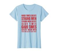 Tiempos difíciles Crear Hombres Fuertes Fitness Motivación Hombres Mujeres Camiseta, Mujer, Azul Bebé, 3XL