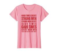 Tiempos difíciles Crear Hombres Fuertes Fitness Motivación Hombres Mujeres Camiseta, Mujer, Rosado, 3XL
