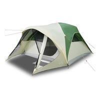 tienda 6 personas verde impermeable con E-Port y tienda exterior | Revestimiento de poliéster PU, costuras selladas, lona de tierra, bastones de fibra de vidrio, bolsa de transporte