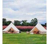 Tienda Bell lujo de 3m para 2-4 Personas, Bell Tent Exterior de Forma Redonda,Ttienda de Campaña Yurta Mongolia Algodón con Columna de Agua de 3000mm, Ideal para Camping, Festivales y Bodas,Tipo Yurta
