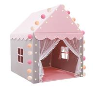 Tienda Campaña Infantil, Tipi Infantil Interior para Niñas, Casita Cabañas para Niños Casitas Jugar Infantiles Tela, Navidad & Cumpleaños Regalos (Rosa & Gris, 100×120×130cm)