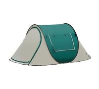 Tienda Campaña Instantánea Ventilada, Verde, Verde Oscuro Combinado con Beige, Tela Oxford Engrosada con Revestimiento Plateado