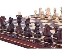 Chess and games shop Muba Hermoso juego de ajedrez de madera hecho a mano con tablero y piezas - Productos de idea de regalo (40 cm), de 1 a 2 jugadores.