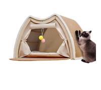 Tienda de cama para gatos con rascador - Dúplex de madera con tabla de garras Sisal | Refugio para | de diseño interior nicho de invierno para mascotas