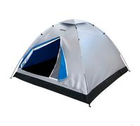 Tienda de Campaña 4 Personas Impermeable, 205x205x130 Cm, Gris y Azul