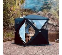 Tienda de campaña aislada para pesca en hielo, para todas las estaciones, refugio desplegable estilo cubo con bolsa de transporte para 3-5 personas, protección térmica para el invierno