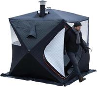 Tienda de campaña aislada para pesca en hielo, tela Oxford 210D, gran área de pesca, cubo térmico de 3 capas, fácil instalación, shanty de camping para pesca de invierno