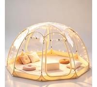 Tienda de campaña burbuja transparente 3x3m con, Paleyellow, 3*3*2.25M | Glamping panorámico resistente con ventilación doble e iluminación interior