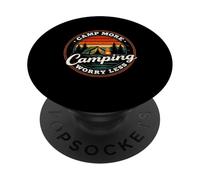 Tienda de campaña Camp More Worry Less Retro Sunset PopSockets PopGrip Adhesivo