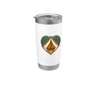 Tienda de campaña corazón lindo minimalista amante al aire libre Vaso térmico de acero inoxidable de doble pared