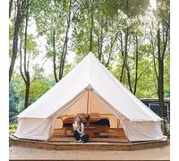 Tienda de campaña de Lona Impermeable de Lujo para Exteriores, 3M/4M/5M/6M, con 4 Ventanas de Malla, cúpula, Tienda de yurta para Acampar de 3 a 10 Personas (5M)