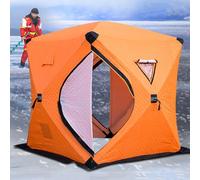 Tienda de campaña de pesca en hielo para 3-8 personas, refugio aislado portátil con agujero de chimenea, diseño térmico de 4 lados, viene con bolsa de transporte, ideal para bajas temperaturas