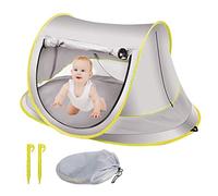 Tienda de campaña de playa para bebé, protección UV UPF 50+, parasol desplegable y fácil de instalar, paraguas para viajes, senderismo, camping y pesca (gris)
