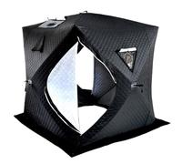 Tienda de campaña de sauna al aire libre para 3-4 personas, tienda de campaña portátil aislada para todo tipo de clima con chimenea, fácil instalación para acampar en invierno y uso en el patio