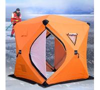 Tienda de campaña de sauna al aire libre para 4 personas, tienda de pesca aislada para todo tipo de clima con chimenea, vista panorámica, resistente y fácil de instalar para acampar y pescar en la