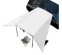 Tienda de campaña de vinilo opaco, 4,5 m × 3 m, toldo para coche, protección solar con 99% de protección UV, para 2 - 6 personas, resistente al viento, toldo de camping con fácil montaje, sombreado